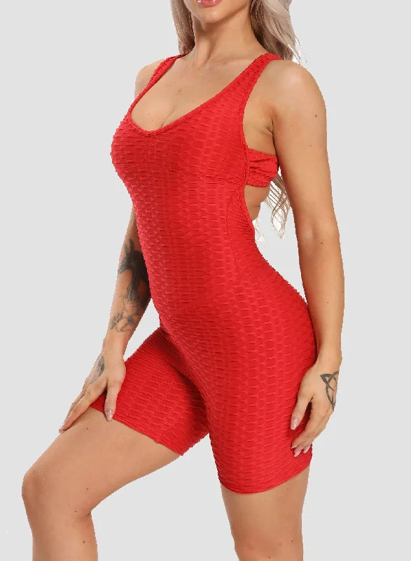 Women Back Cross Backless Sports Jumpsuits