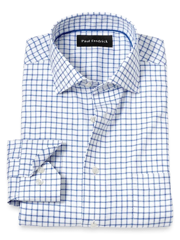Comfort Stretch Non-Iron Check Dress Shirt - Cobalt