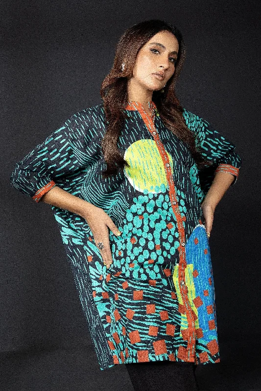 Printed Khaddar Shirt