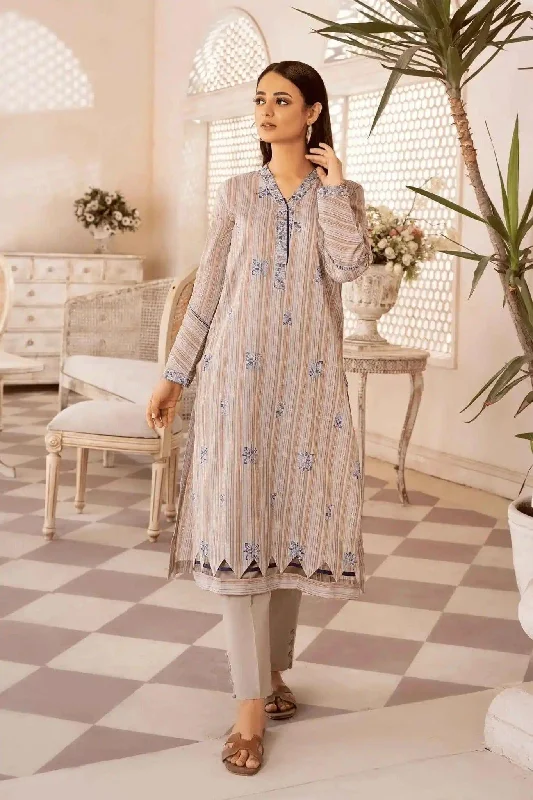 Embroidered Yarn Dyed Strip Cotton Shirt