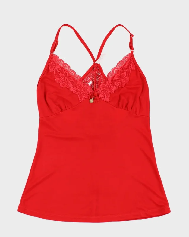 00s Y2k Red Cami Top - M