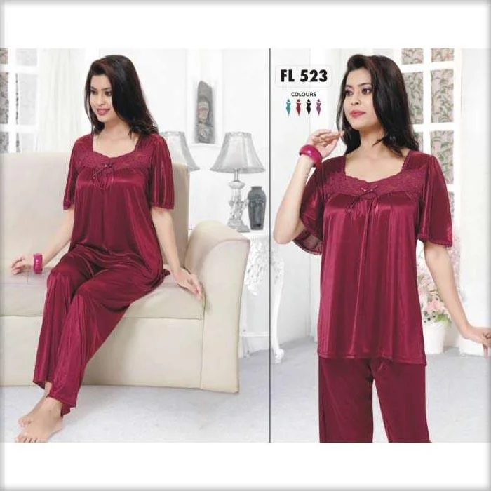 Maroon - FL-523 - Flourish Nightwear