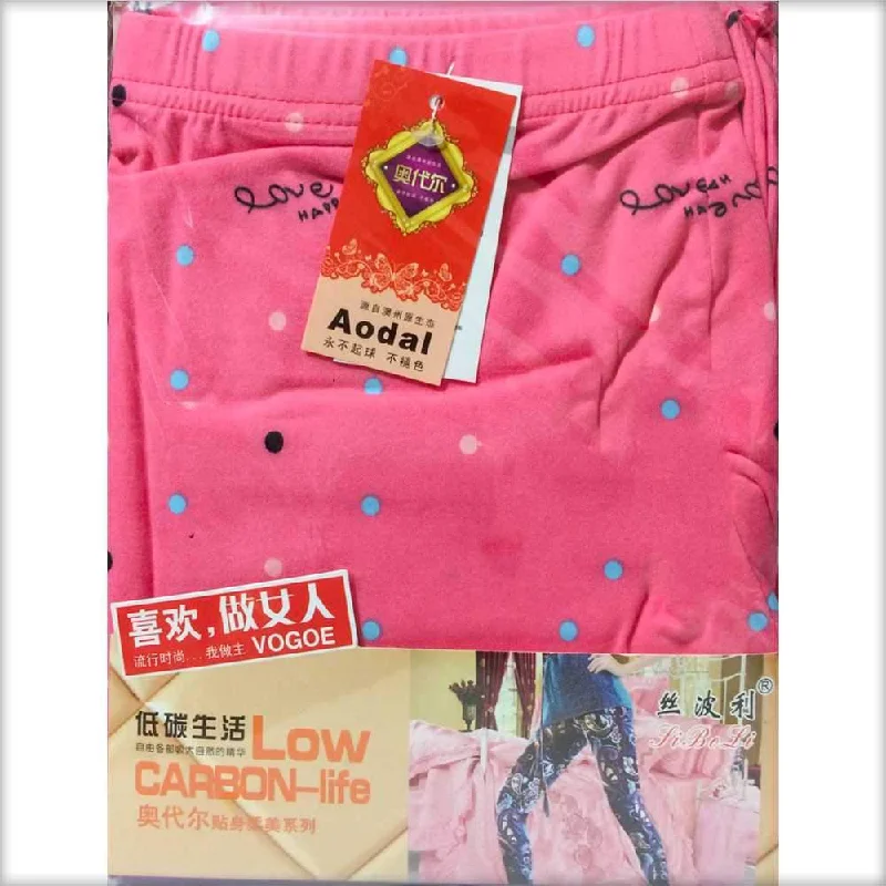 Pink Printed Cotton Pajama For Women