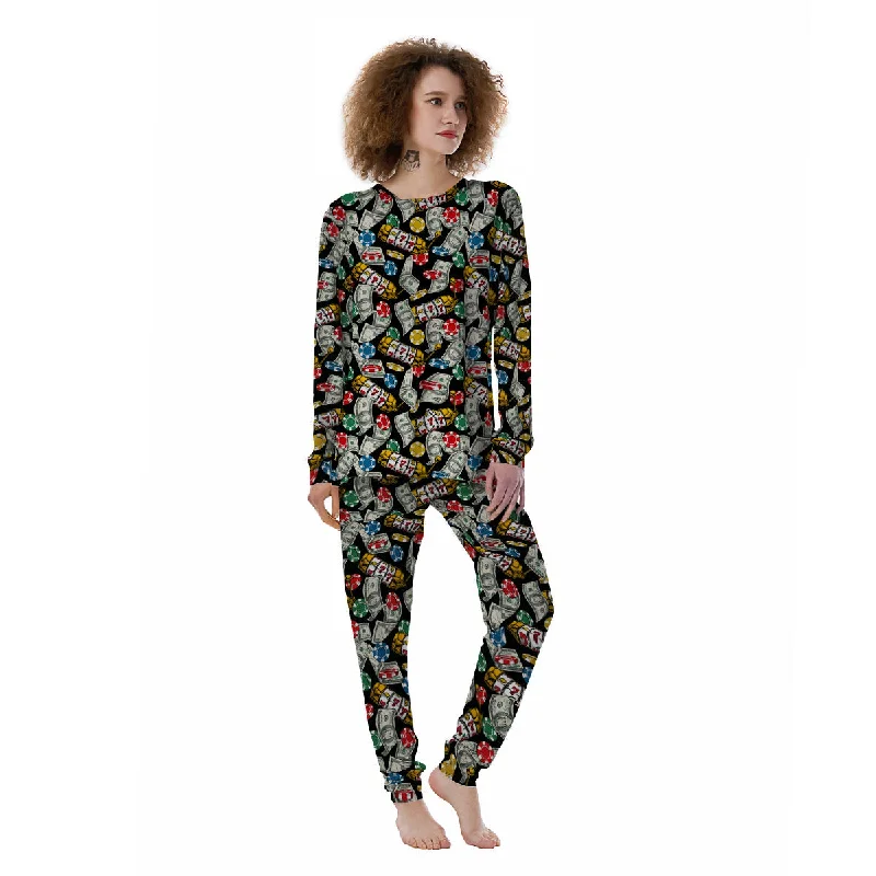 Slot Machines Casino Print Pattern Women's Pajamas