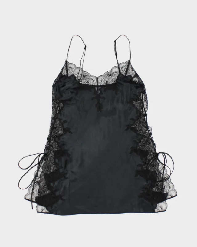 Y2k 00s La Senza Black Lace Up Dress - S