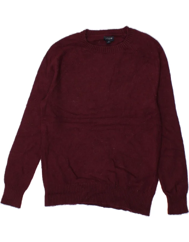 J. CREW Womens Boat Neck Jumper Sweater UK 10 Small Burgundy Polyamide