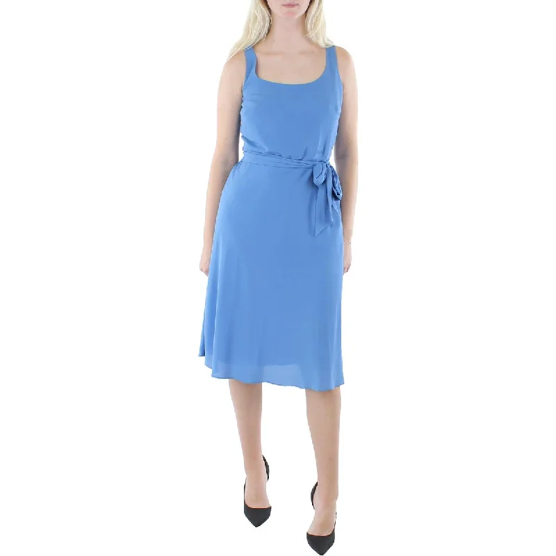 Womens Crepe Calf Midi Dress