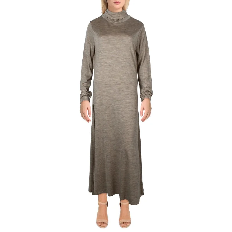 Womens Jersey Turtleneck Midi Dress