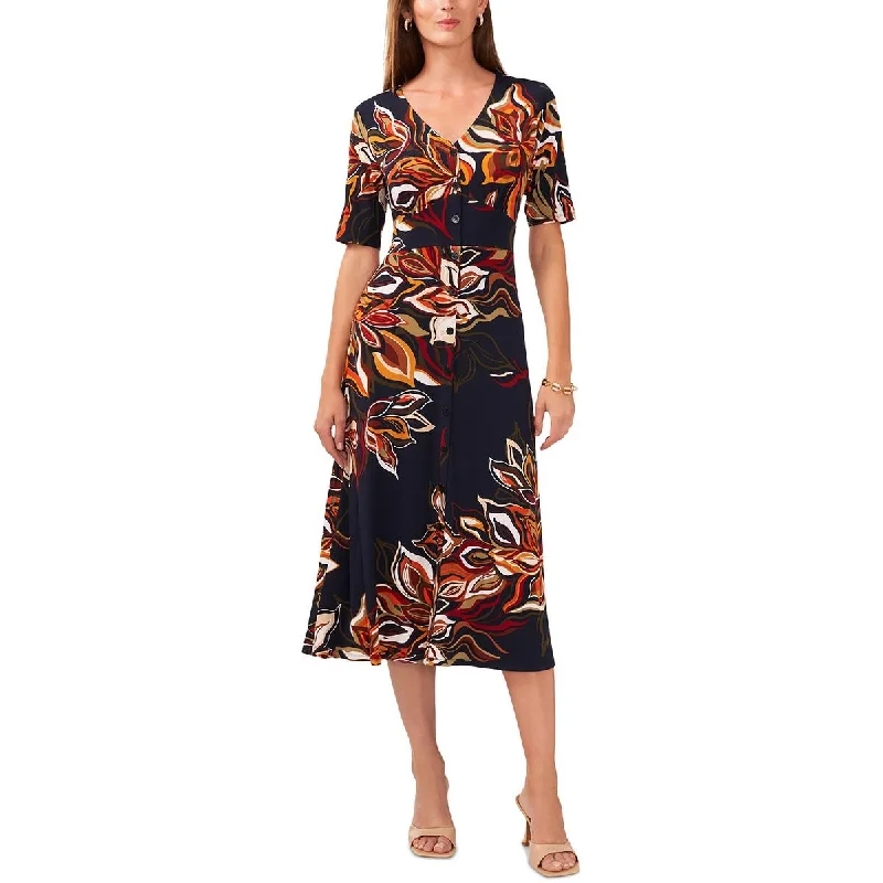 Womens Printed Midi Shirtdress