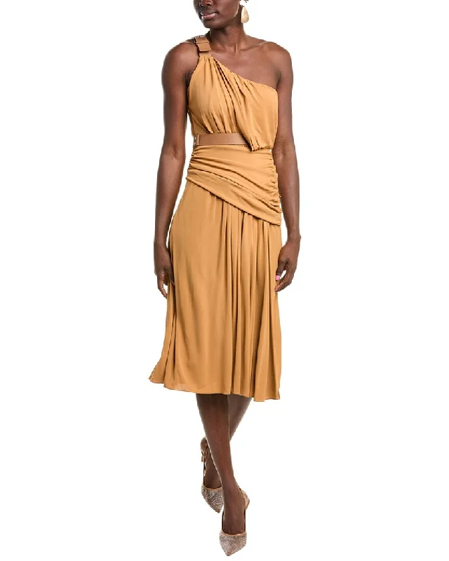 Alberta Ferretti One-Shoulder Midi Dress