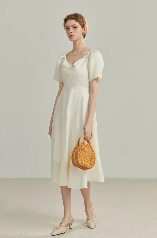 Fansilanen | Brylee White Pearl Midi Dress