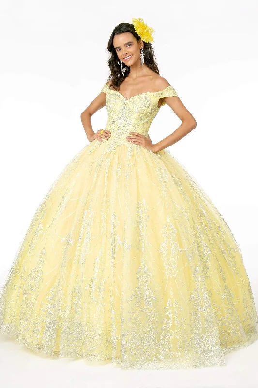 Elizabeth K - GL2910 Glitter Mesh Off-Shoulder Quinceanera Gown