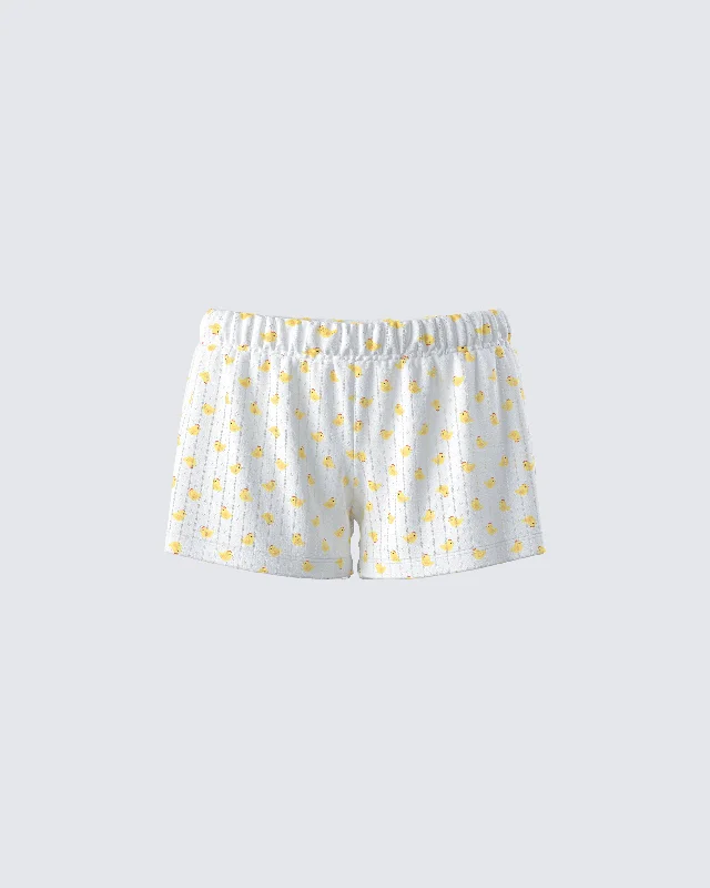 Jordana Ivory Duck Print Short