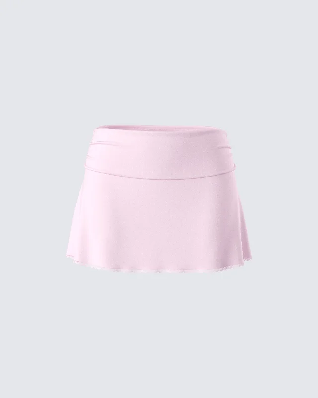 Karlissa Pink Foldover Mini Skirt