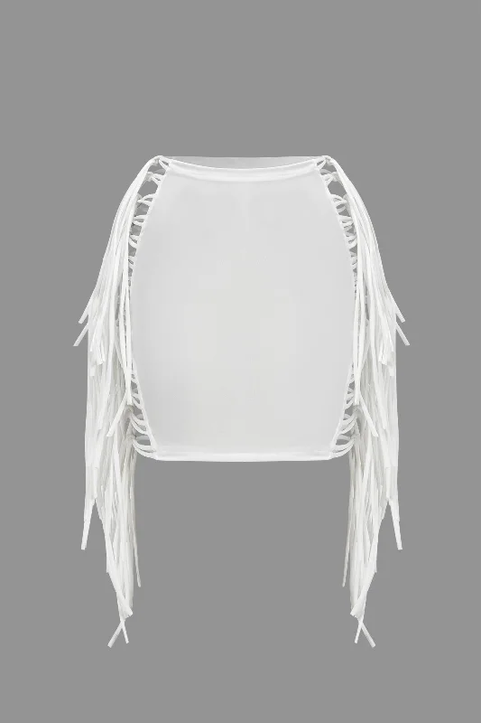 Fringe Mini Skirt