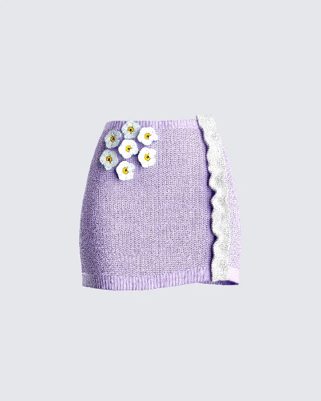 Mirri Lavender Sweater Mini Skirt