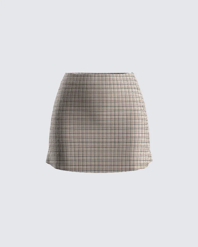 Tana Houndstooth Mini Skirt