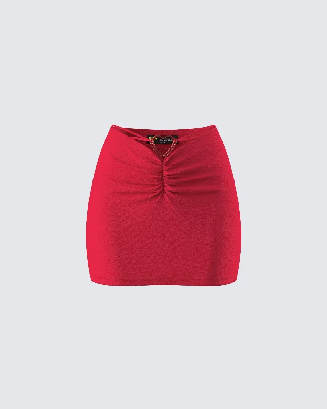 Venetia Red Heart Mini Skirt