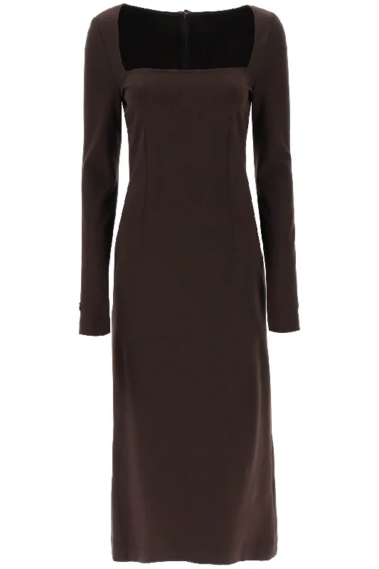 Jersey Sheath Dress  - Marrone