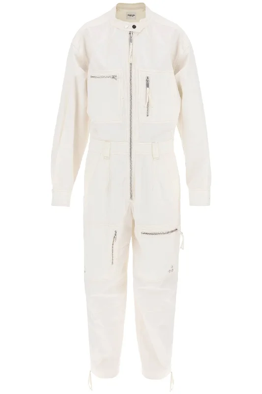 Cotton Workwear Jumpsuit  - White