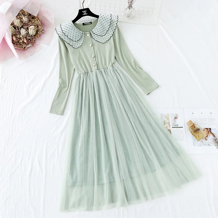 Aging baby collar dress female French first love small fragrance  4303