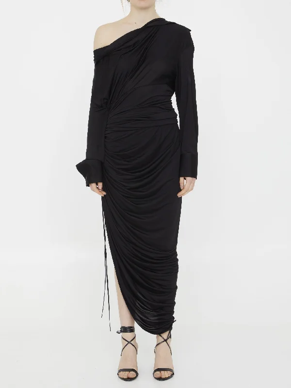 Asymmetric Draped Dress