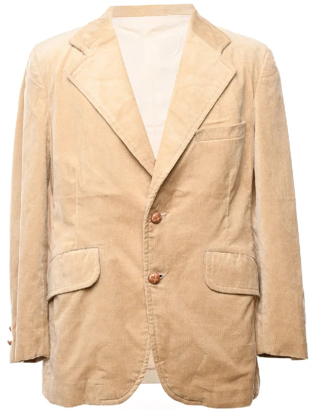 Beige Classic Corduroy Blazer - L