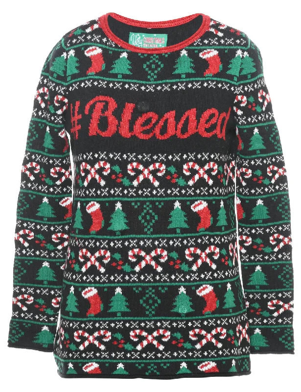 Black Christmas Jumper - S