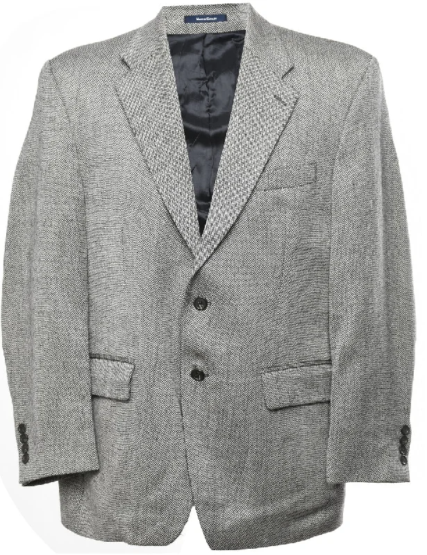 Chaps Button Front Grey Classic Blazer - XL