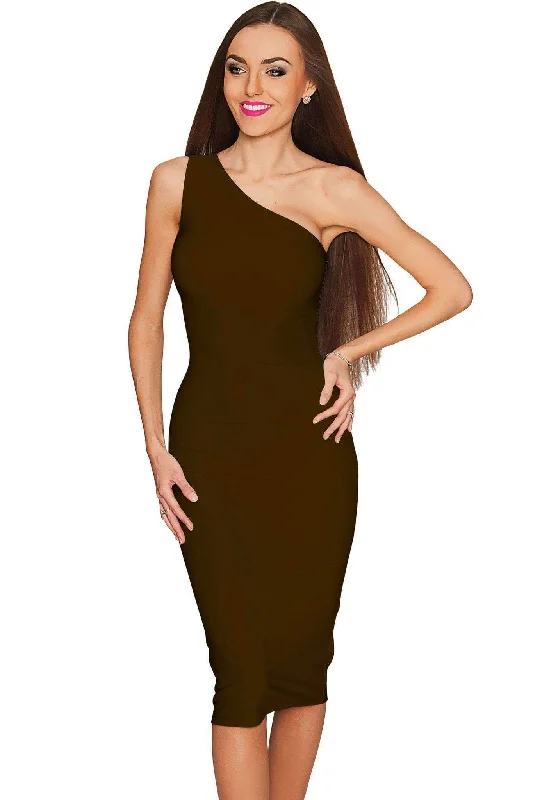 Chocolate Layla One-Shoulder Dress - Women