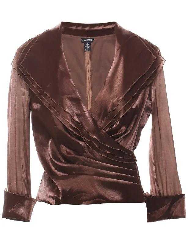 Dark Brown Evening Top - M