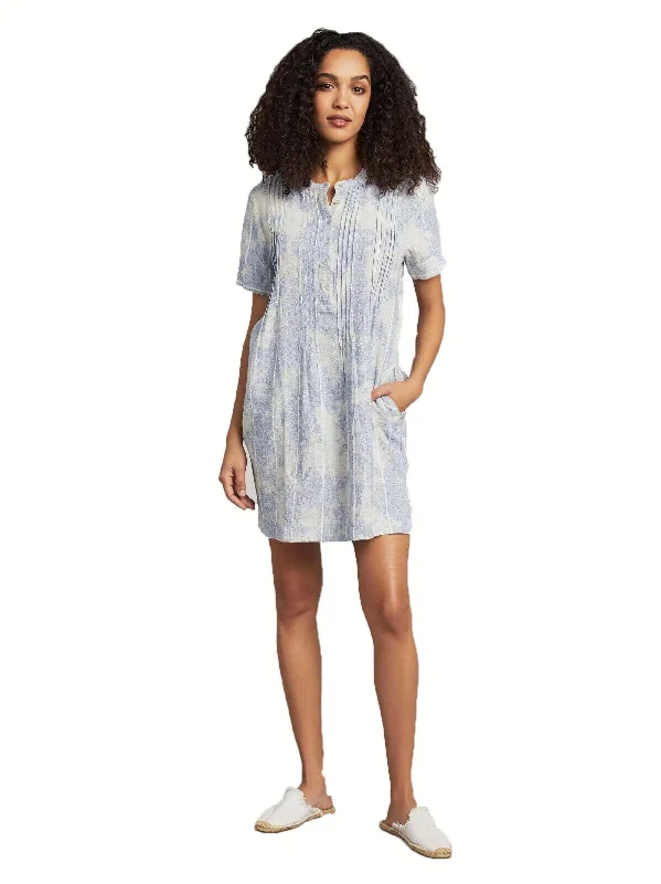 Faherty Women's Sky Blue Linen Gemina Dress with Pockets NWT