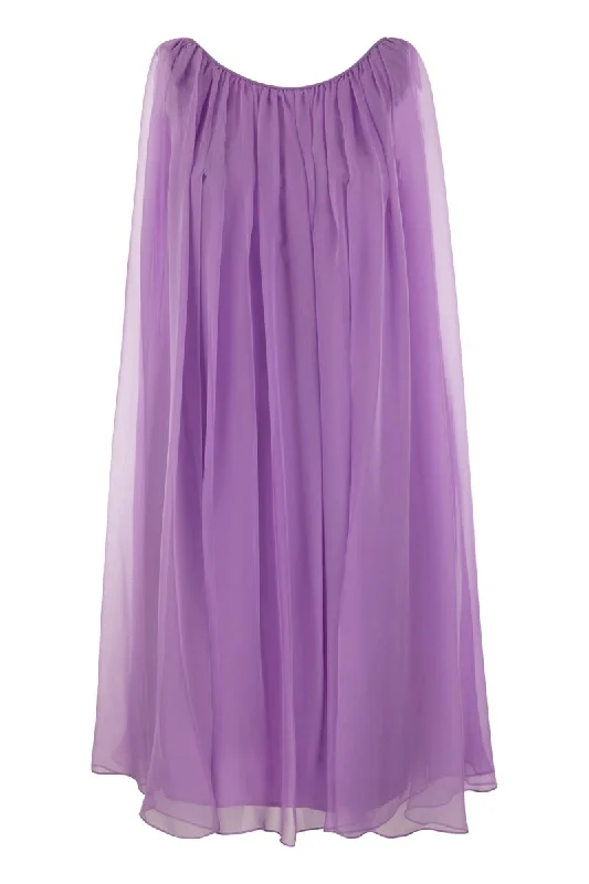 FOOTING - Silk chiffon flared dress