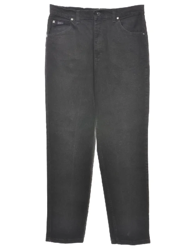 High Waist Black Lee Tapered Jeans - W30 L30