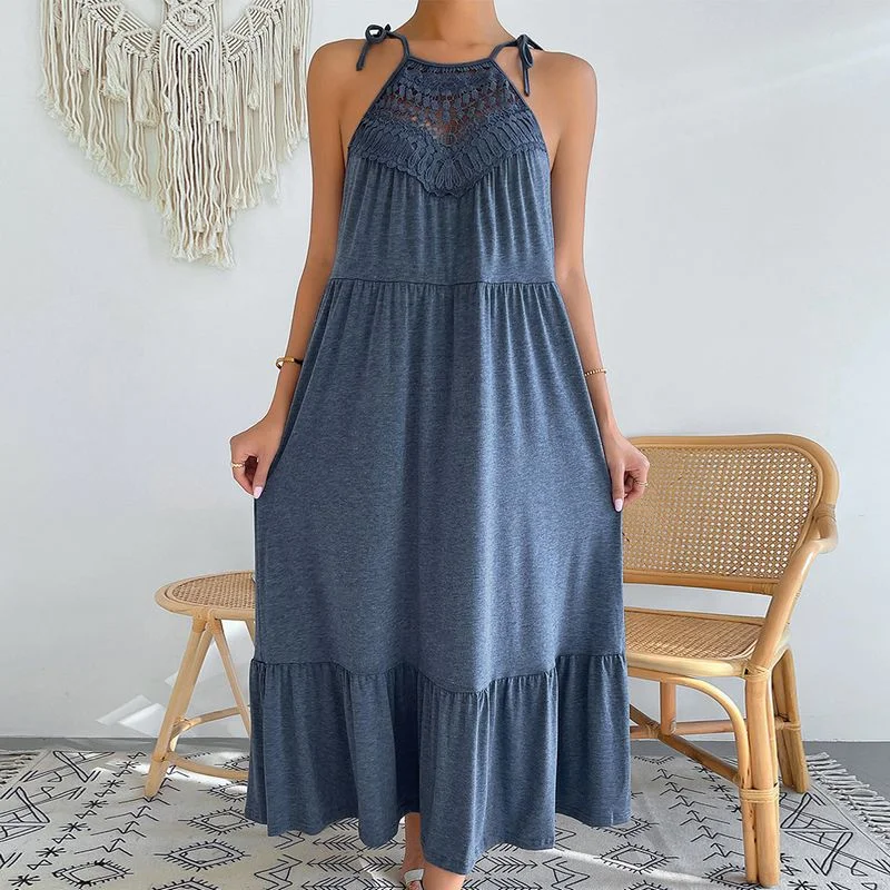 Hollow Summer dress Sling dress knitted for women