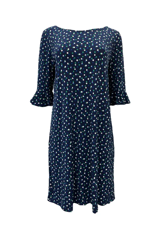 Leota Women's Blue Twilight Dot Parakeet Streight Dress #2810 NWT