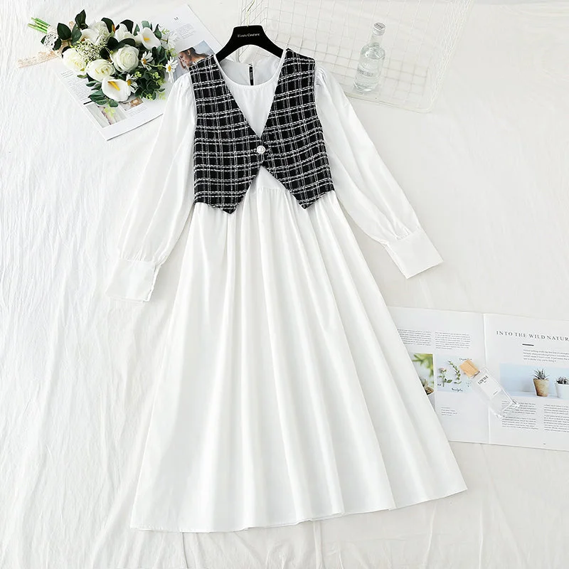 Light luxury dress shows thin Korean fashion light cooked two-piece set  4726