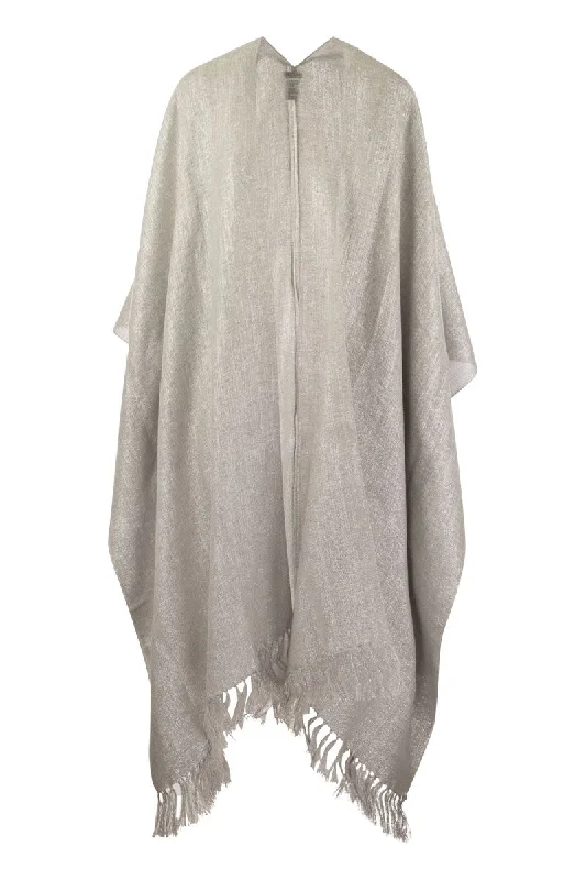 Linen-blend cape