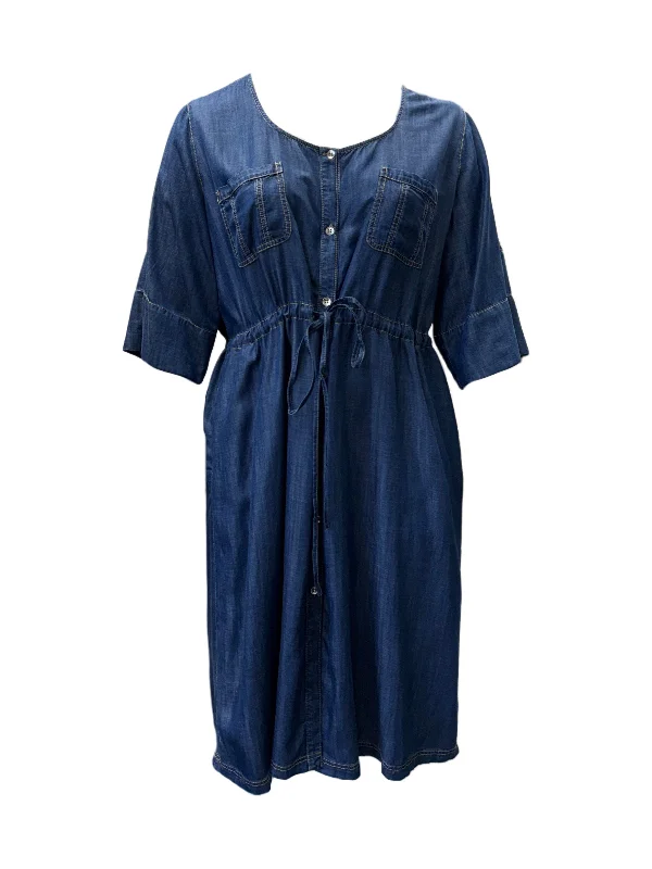 Marina Rinaldi Women's Blue Davanti Shift Dress NWT