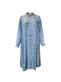 Marina Rinaldi Women's Blue Devon Button Closure Shift Dress NWT