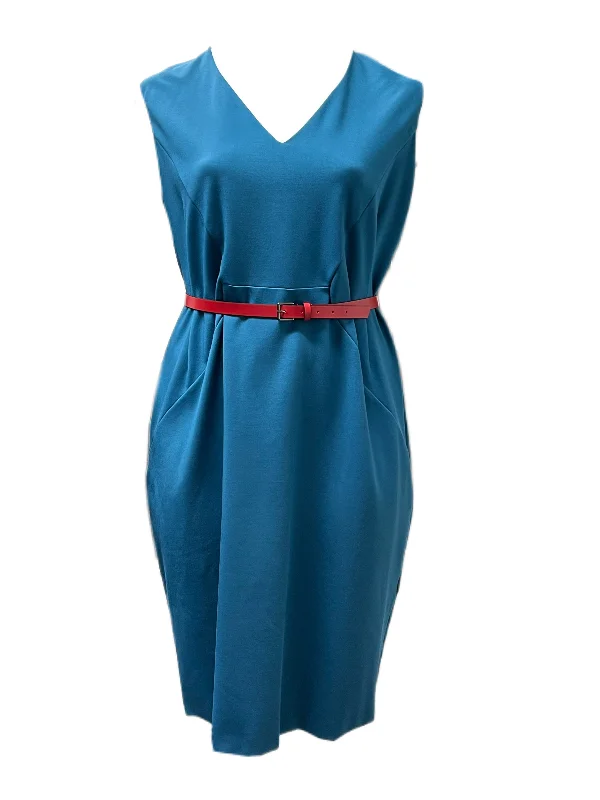 Marina Rinaldi Women's Blue Opale Sleeveless Sheath Dress NWT