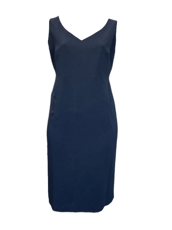 Marina Rinaldi Women's Navy Deciso Zipper Closure Shift Dress NWT