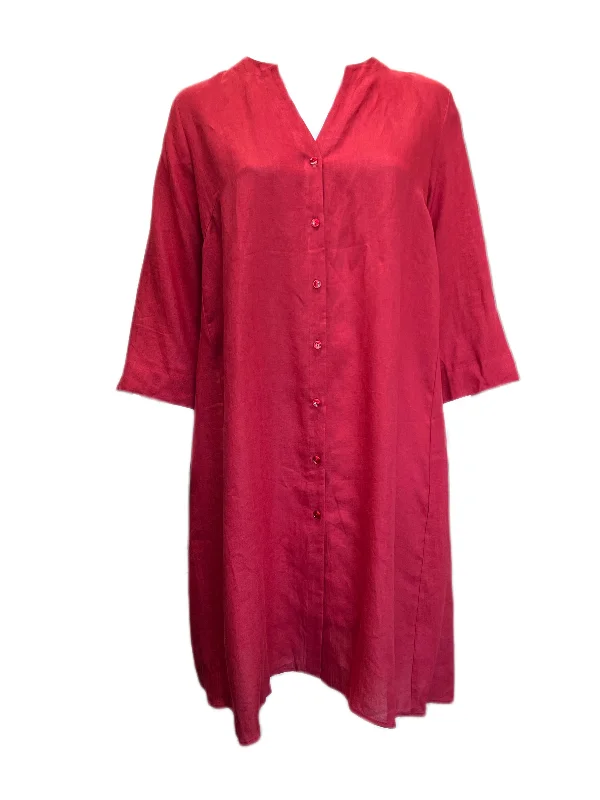 Marina Rinaldi Women's Red Disteso Button Down Len Dress NWT