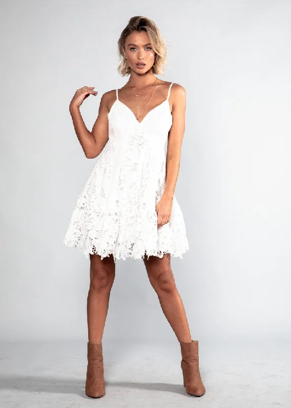 Moons Apart Crochet Dress - White