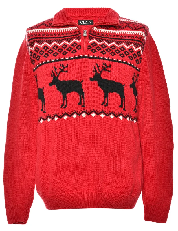 Nordic Red Christmas Jumper - S