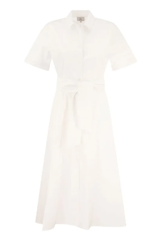 Pure cotton poplin chemisier dress