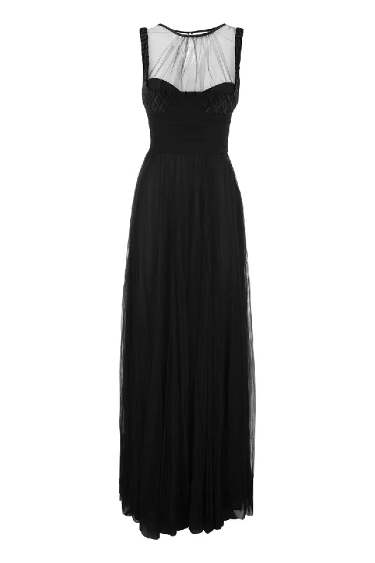 Red carpet dress with embroidered velvet bodice Trendy new unclassified dresses