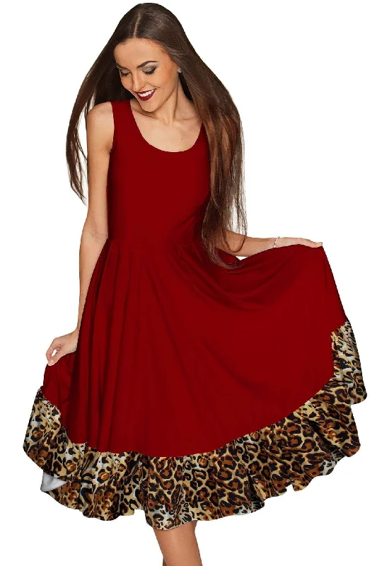 Red Leopard Vizcaya Fit & Flare Dress - Women