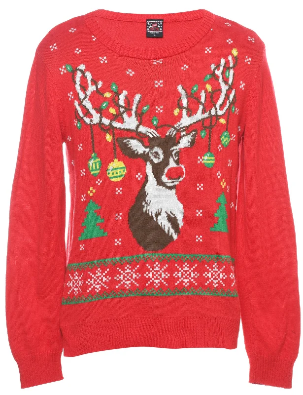 Reindeer Christmas Jumper - L