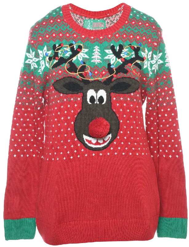 Reindeer Christmas Jumper - L